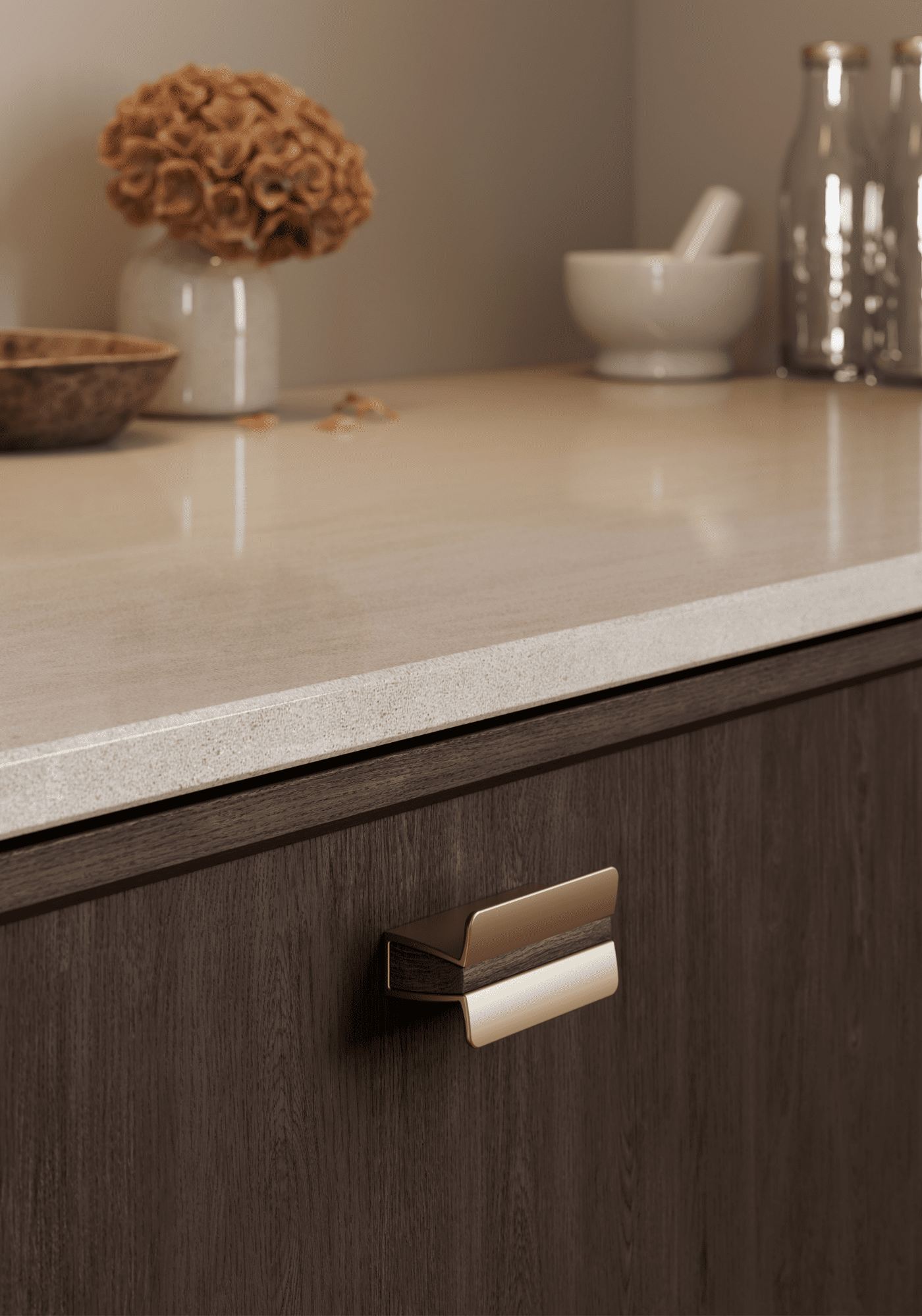 Papillon—Dark Brown/Matt Brass